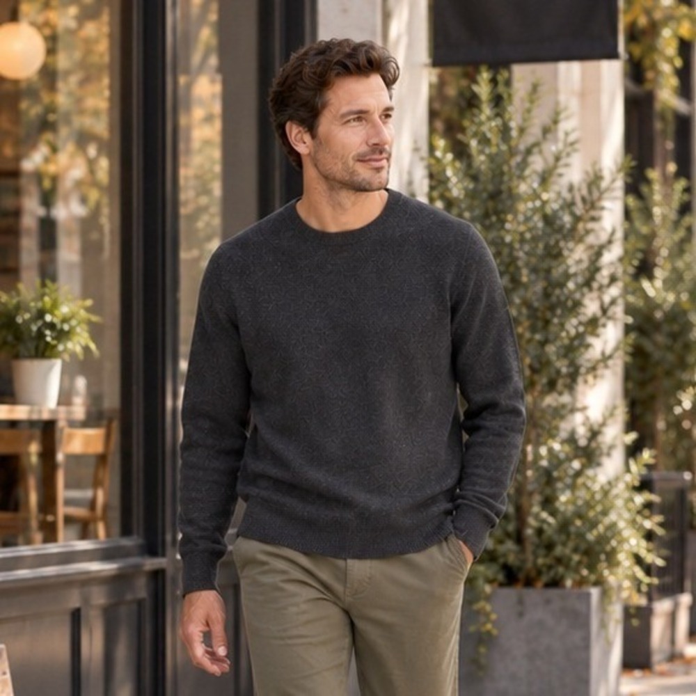 Vince Mens Wool Cashmere Crewneck Sweater XS Charcoal Gray Pullover Lightweight